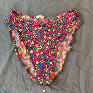 Neon cheetah print swim bottoms